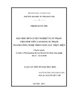 Luan an TXThu dạy học rèn LUYỆN NGHIỆP vụ sư PHẠM