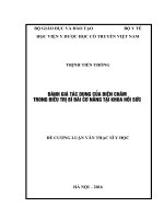 ĐÁNH GIÁ tác DỤNG của điện CHÂM TRONG điều TRỊ bí đái cơ NĂNG tại KHOA hồi sức 