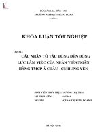 Luận văn các nhân tố tác động đến động lực làm việc của nhân viên ngân hàng TMCP á châu chi nhánh hưng yên 