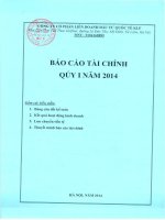 Báo cáo tài chính công ty mẹ quý 1 năm 2014 - Công ty Cổ phần Liên doanh Đầu tư Quốc tế KLF