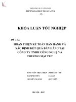 Luận văn hoàn thiện kế toán bán hàng và xác định kết quả bán hàng tại công ty TNHH công nghệ và thương mại TEC 