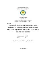 TĂNG CUỜNG CÔNG tác KIỂM TRA THUẾ GIÁ TRỊ GIA TĂNG đối với DOANH NGHIỆP NHÀ nước tại PHÒNG KIỂM TRA 3 cục THUẾ THÀNH PHỐ HÀ nội 