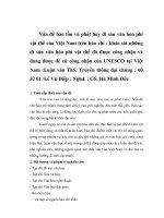 Vấn đề bảo tồn và phát huy di sản văn hóa phi vật thể của việt nam trên báo chí   khảo sát những di sản văn hóa phi vật thể đã được công nhận và đang được đề cử công nhận của UNESCO tại việt nam 