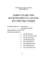 NGHIÊN cứu độc TÍNH bán RƯỜNG DIỄN của CAO LỎNG HVT TRÊN THỰC NGHIỆM 