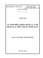 VỀ TÍNH điều KHIỂN được của hệ ĐỘNG lực TRÊN THANG THỜI GIAN 