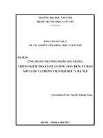 ỨNG DỤNG PHƯƠNG PHÁP SIX SIGMA TRONG KIỂM TRA CHẤT LƯỢNG máy đếm tế bào ADVIA120 tại BỆNH VIỆN đại học y hà nội 