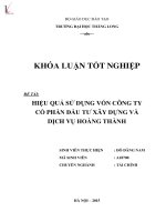 Luận văn hiệu quả sử dụng vốn công ty cổ phần đầu tư xây dựng và dịch vụ hoàng thành 