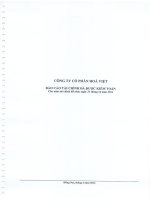 Báo cáo tài chính năm 2011 (đã kiểm toán) - Công ty Cổ phần Hòa Việt