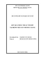 KẾT QUẢ PHẪU THUẬT TIM hở TẠI BỆNH VIỆN SẢN NHI bắc GIANG 