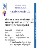 mô hình gối con lắt trượt chịu tải trọng của động đất