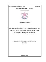 ĐẶC điểm lâm SÀNG, cận lâm SÀNG UNG THƯ đại TRÀNG GIAI đoạn II, III tại BỆNH VIỆN đại học y hà nội từ 2013 2014 