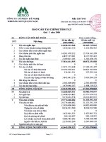 Báo cáo tài chính quý 3 năm 2008 - Công ty Cổ phần Kỹ nghệ Khoáng sản Quảng Nam