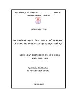 ĐỐI CHIẾU kết QUẢ tế bào học và mô BỆNH học của UNG THƯ TUYẾN GIÁP tại đại học y hà nội 