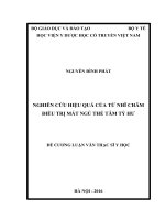 NGHIÊN cứu HIỆU QUẢ của từ NHĨ CHÂM điều TRỊ mất NGỦ THỂ tâm tỳ hư 