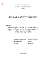 Luận văn hoàn thiện kế toán bán hàng và xác định kết quả bán hàng tại công ty TNHH đại phát 