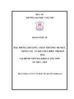 ĐẶC điểm lâm SÀNG  CHẤN THƯƠNG MI MẮT,NHÃN cầu  và kết QUẢ điều TRỊ BAN đầu tại BỆNH VIỆN đa KHOA LẠNG sơn từ 2013   2015 