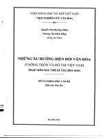 Những xu hướng biến đổi văn hóa ở nông thôn và đô thị việt nam thập niên đầu thế kỷ XXI (2001 2010) 