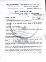 Báo cáo thường niên năm 2015 - Công ty cổ phần Nông nghiệp xanh Hưng Việt