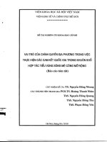 Vai trò của chính quyền địa phương trong việc thực hiện các cam kết quốc gia trong khuôn khổ hợp tác tiểu vùng sông mê công mở rộng 