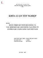 Luận văn hoàn thiện kế toán bán hàng và xác định kết quả bán hàng tại công ty cổ phần quà tặng sáng tạo việt nam 