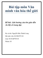 Bài tập môn văn minh văn hóa thế giới 