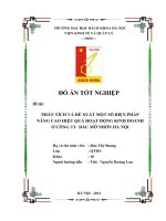 PHÂN TÍCH và đề XUẤT một số BIỆN PHÁP NÂNG CAO HIỆU QUẢ HOẠT ĐỘNG KINH DOANH ở CÔNG TY  dầu mỡ NHỜN hà nội 