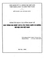 Quá trình gia nhập (WTO) của trung quốc và những bài học cho việt nam 