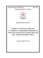 NGHIÊN cứu kết QUẢ điều TRỊ u LYMPHO ác TÍNH KHÔNG HODGKIN ở TRẺ EM GIAI đoạn III+IV BẰNG PHÁC đồ NHL   BFM 90 tại BỆNH VIỆN k 