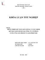 Luận văn hoàn thiện kế toán bán hàng và xác định kết quả bán hàng tại công ty cổ phần cung ứng sản phẩm và giải pháp SSS 