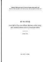 Vai trò của gia đình trong giáo dục sức khỏe sinh sản vị thành niên 