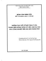 Những thay đổi về mặt tâm lý của thanh niên nông thôn có việc làm tại các khu công nghiệp trên địa bàn thành phố 