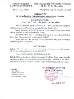 Nghị quyết Hội đồng Quản trị - Công ty cổ phần Cấp nước Quảng Bình