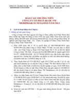Báo cáo thường niên năm 2013 - Công ty Cổ phần Dược trung ương Medipharco - Tenamyd