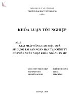 Luận văn giải pháp nâng cao hiệu quả sử dụng tài sản ngắn hạn tại công ty cổ phần xuất nhập khẩu ngành in SIC 