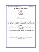 ẢNH HƯỞNG của THỜI GIAN TIẾP xúc GIỮA HUYẾT THANH với cục máu ĐÔNG và sự KHÁC NHAU của VIỆC sử DỤNG HUYẾT THANH, HUYẾT TƯƠNG CHỐNG ĐÔNG BẰNG HEPARIN LIÊN QUAN đến các CHỈ số xét NGHIỆM 