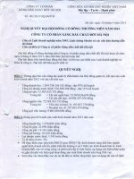 Nghị quyết Đại hội cổ đông thường niên năm 2013 - Công ty Cổ phần Xăng dầu Chất đốt Hà Nội