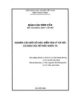 Nghiên cứu một số đặc điểm tâm lý xã hội cơ bản của trí thức nước ta 
