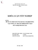 Luận văn đề xuất một số ứng dụng e marketing tại công ty TNHH mỹ nghệ hoàng gia 