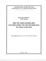 Một số chiều hướng mới của nền chính trị thế giới đến 2010  tác động và đối sách 