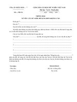 Mẫu thông báo về yêu cầu sửa đổi, bổ sung đơn kháng cáo