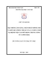ĐẶC điểm lâm SÀNG, CHẨN đoán HÌNH ẢNH vàkết QUẢ PHẪU THUẬT của u CUỘN CẢNH tại BỆNH VIỆN TAI mũi HỌNG TRUNG ƯƠNG từ 11995 92016 