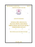 ÁP DỤNG TIÊU CHUẨN của RUNYON TRONG CHẨN đoán NHIỄM TRÙNG DỊCH MÀNG BỤNG ở BỆNH NHÂN xơ GAN 