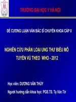 NGHIêN cứu PHÂN LOẠI UNG THƯ BIỂU mô TUYẾN vú THEO  WHO   2012 