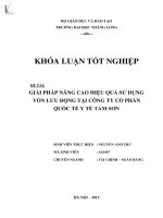 Luận văn giải pháp nâng cao hiệu quả sử dụng vốn lưu động tại công ty cổ phần quốc tế y tế tam sơn 