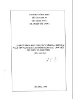 Luận cứ khoa học cho các chính sách nhằm phát huy năng lực lao động sáng tạo của giới trí thức và sinh viên 