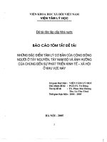 Những đặc điểm tâm lý cơ bản cùa cộng đồng người ở tây nguyên, tây nam bộ và ảnh hưởng của chúng đến sự phát triển kinh tế   xã hội ở khu vực này