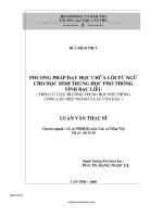 Phương pháp dạy học chữa lỗi từ ngữ cho học sinh trung học phổ thông tỉnh bạc liêu (trên cứ liệu trường trung học phổ thông công lập, hiệp thành và lê văn đẩu)