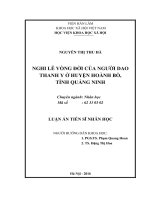 Luận án tiến sĩ nghi lễ vòng đời của người dao thanh y ở huyện hoành bồ, tỉnh quảng ninh
