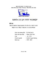 HOẠT ĐỘNG NHẬP KHẨU ô tô của VIỆT NAM HIỆN NAY THỰC TRẠNG và GIẢI PHÁP 