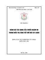 ĐáNH GIá tác DụNG của THUốC NGÂM HB TRONG điều TRị TĂNG TIếT mồ hôi TAY CHÂN 